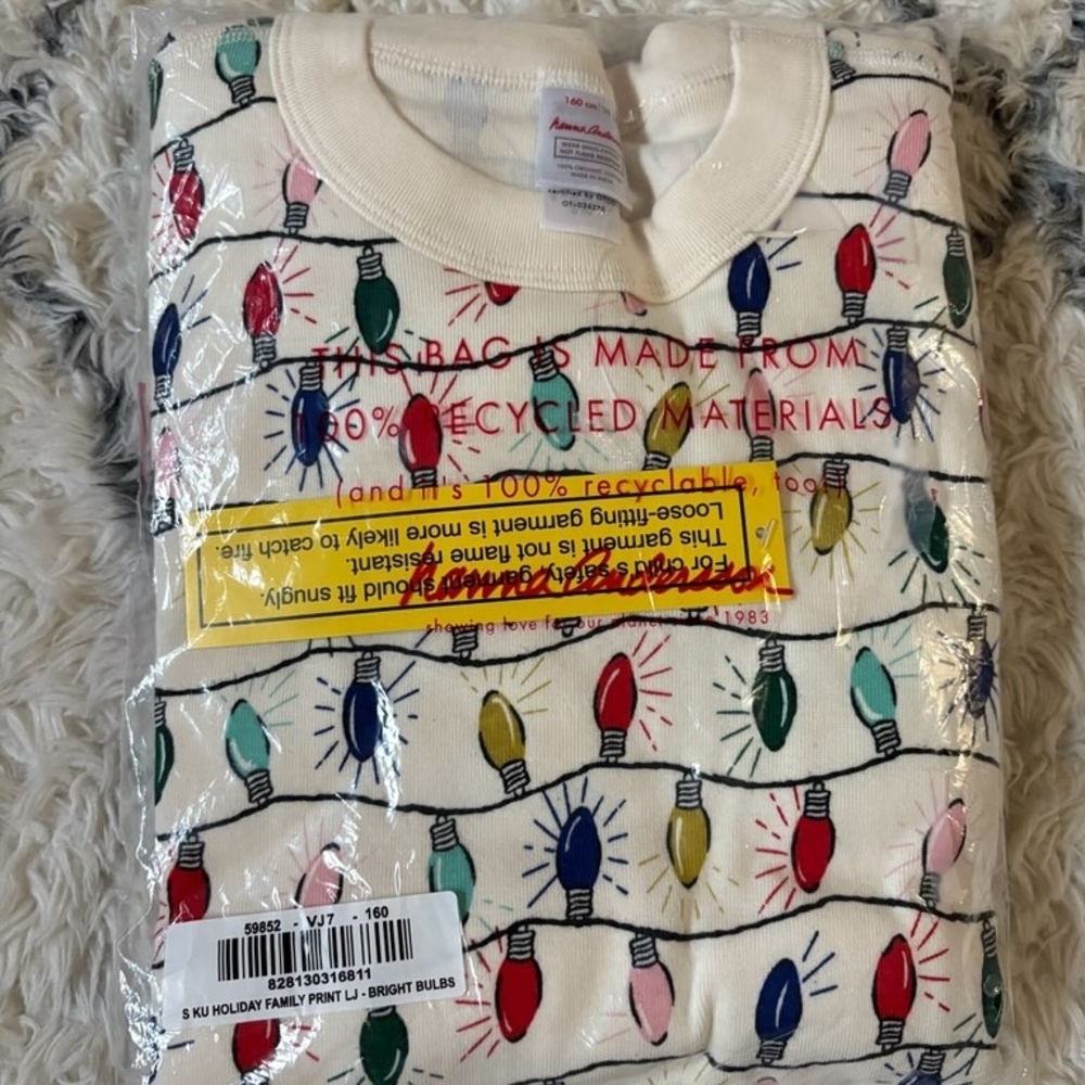 Hanna Andersson Cream Kids Sweatshirt with Colorful Lights
